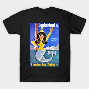 Leukerbad, Station thermale, Ski Poster T-Shirt